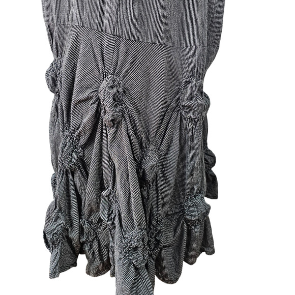 Tulip cotton black white pin stripe skirt circle poofs Small - Picture 2 of 8